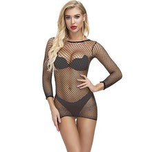 Load image into Gallery viewer, Porn Sexy Lingerie V-Neck Lace Sexy Dress With G string Garter Women Transparent Sex Underwear Babydoll Sleepwear Erotic Costume