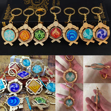 Load image into Gallery viewer, Game Genshin Impact Vision Lnazuma Ganyu Keqing Wendi Xiao Keychain Luminous 7 Element Weapons Eye Of Original God Toy KeyRing