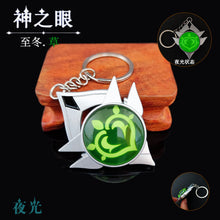 Load image into Gallery viewer, Game Genshin Impact Vision Lnazuma Ganyu Keqing Wendi Xiao Keychain Luminous 7 Element Weapons Eye Of Original God Toy KeyRing