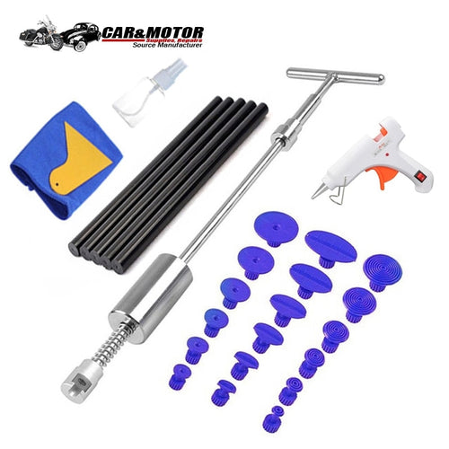 PDR Tools Car Paintless Dent Removal Tool Kit Dent Repair Puller Kit Slide Reverse Hammer Glue Tabs Suction Cups For Hail Damage