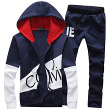 Load image into Gallery viewer, men set letter sportswear sweatsuit Mens 5XL large size sporting suits Tracksuit male sweat track suit jacket hoodie with pants