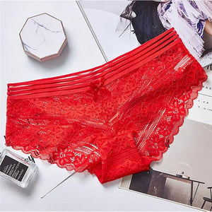 Hot Sale Autumn Mid-Rise Lace Solid Color Padded Seamless Trendy Underwear Panties Underwear Women's Nylon briefs Bragas Mujer