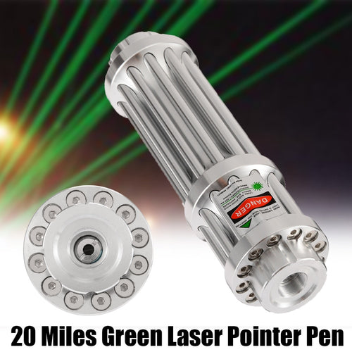 Silver 532nm Green Laser Pointer 20 Miles Green Laser Pointer Pen Lazer Zoomable Beam Light Focus Adjustable 0.5MW 532nm Gifts