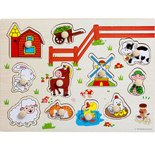 Load image into Gallery viewer, High quality 30CM animal digital letter hand grab board 3D puzzle Invigorating baby wooden toy