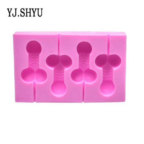 Male Penis Shape Lollipop Mold Silicone form For Stand Cake Decoration Chocolate Fondant 3D Organ Soap Mould Crafts Baking Tool