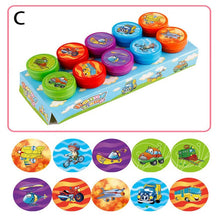 Load image into Gallery viewer, 10pcs/Set Children Toy Stamps Cartoon Animals Fruits Traffic Smile Kids Seal For Scrapbooking Stamper DIY cartoon stamper Toys