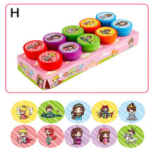 Load image into Gallery viewer, 10pcs/Set Children Toy Stamps Cartoon Animals Fruits Traffic Smile Kids Seal For Scrapbooking Stamper DIY cartoon stamper Toys