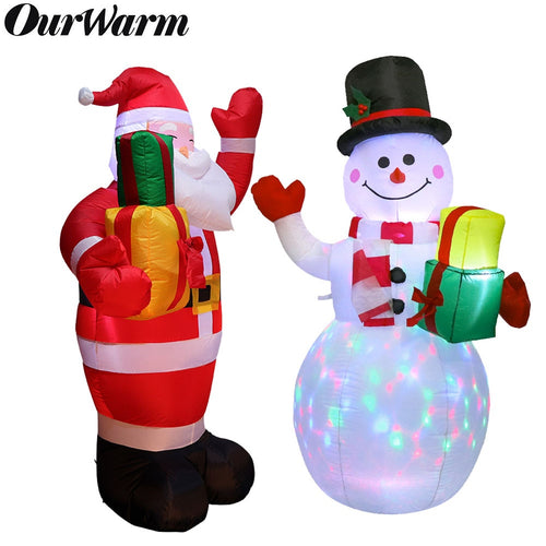 Inflatable Christmas Snowman Santa 5ft Giant Inflatable Snowman Garden Yard Christmas Ornaments New Year Festival Party Props De