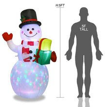 Load image into Gallery viewer, Inflatable Christmas Snowman Santa 5ft Giant Inflatable Snowman Garden Yard Christmas Ornaments New Year Festival Party Props De