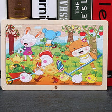 Load image into Gallery viewer, High quality  22.5 * 15 cm wooden large 24 cartoon animal baby puzzle children wooden educational toys girl boy