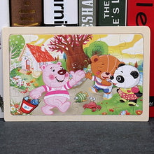 Load image into Gallery viewer, High quality  22.5 * 15 cm wooden large 24 cartoon animal baby puzzle children wooden educational toys girl boy