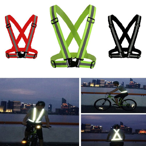 Reflective Vest High Visibility Unisex Outdoor Running Cycling Safety Vest Adjustable Elastic Strap Fluorescence Work Wholesale