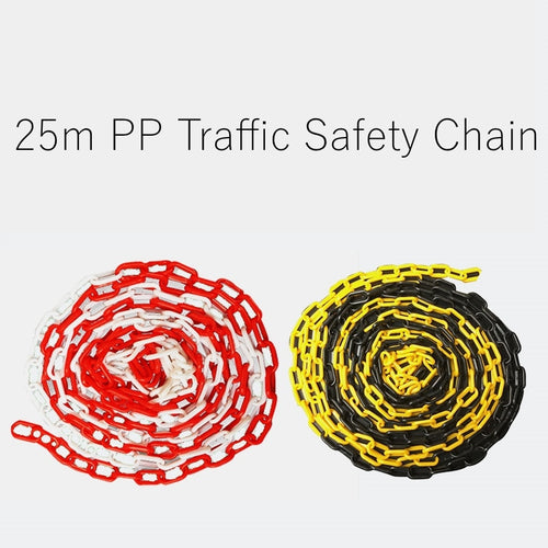 25m Plastic Traffic Safety Chain Policy Warning Chain Safety Protective Link Cone Isolation Chain Traffic Facilities