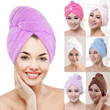 Load image into Gallery viewer, 1PC Microfiber Hair Fast Drying Dryer Towel Bath Wrap Hat Quick Cap Turban Dry Quick Drying Lady Household Hair towel Bath Tool