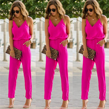 Load image into Gallery viewer, 2020 Summer Women Holiday Casual Sleeveless Jumpsuits Fashion Ladies  Solid Color Bodysuit Wide Leg Loose Long Pants Trousers