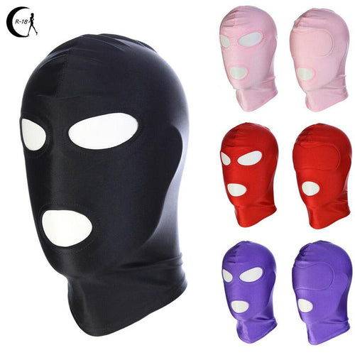 Head Mask Spandex Lycra Hood Bdsm SM Role Playing Game Erotic Latex Leather Fetish Open Mouth Hood Mask