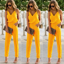 Load image into Gallery viewer, 2020 Summer Women Holiday Casual Sleeveless Jumpsuits Fashion Ladies  Solid Color Bodysuit Wide Leg Loose Long Pants Trousers