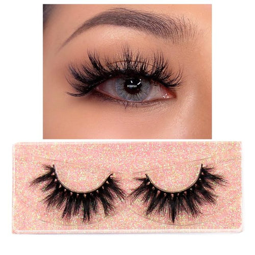 FOXESJI Makeup Eyelashes 3D Mink Lashes Fluffy Soft Wispy Natural Cross Eyelash Extension Reusable Lashes Mink False Eyelashes