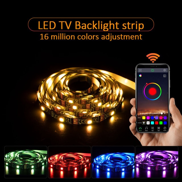 LED Strip Light,Bluetooth APP Control, Backlight for TV,5V USB Bluetooth RGB Tape Lamp For TV Background Decoration
