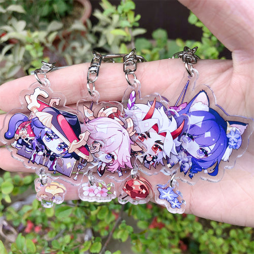 Game Genshin Impact Kaedehara Kazuha Tartaglia Keychain Accessories HUTAO XIAO Scaramouche Pendant Anime Cartoon Badge