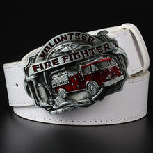 Load image into Gallery viewer, Cool men&#39;s belt firefighter profession fire truck buckle fire dept badge fire brigade sign firemen belt fire fighter volunteer
