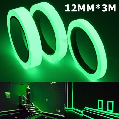 Luminous Tape 12MM 3M Self-adhesive Tape Night Vision Glow In Dark Safety Warning Security Stage Home Decoration Tapes