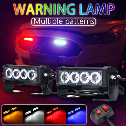 Car Front Emergency Strobe Light Bar  8 LED Dash Flash Warning Lamp Traffic Light Roadway Safety lamp