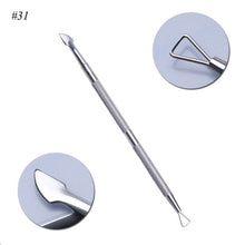 Load image into Gallery viewer, 1Pcs Dual-end Nail Cuticle Pusher Spoon Stainless Steel UV Gel Polish Removal Trimmer Dead Skin Grinding Rod Manicure Tool JIA17