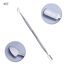 Load image into Gallery viewer, 1Pcs Dual-end Nail Cuticle Pusher Spoon Stainless Steel UV Gel Polish Removal Trimmer Dead Skin Grinding Rod Manicure Tool JIA17