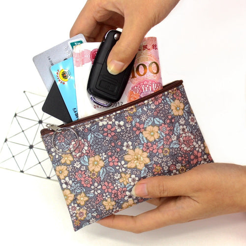 2019 casual vintage small floral coin purse waterproof cotton Fabric small square pouch card holder women mini wallets girl bags