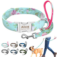 Load image into Gallery viewer, Dog Collar Custom Nylon Puppy Cat Dog Tag Collar Leash Personalized Pet Nameplate ID Collars Adjustable For Medium Large Dogs