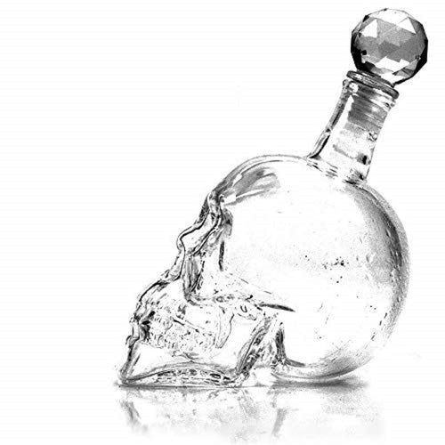 YUEWO Decanters Crystal Skull Head Shot Glass Wine Decanter Party Transparent Champagne Cocktails Beer Coffee Bottle