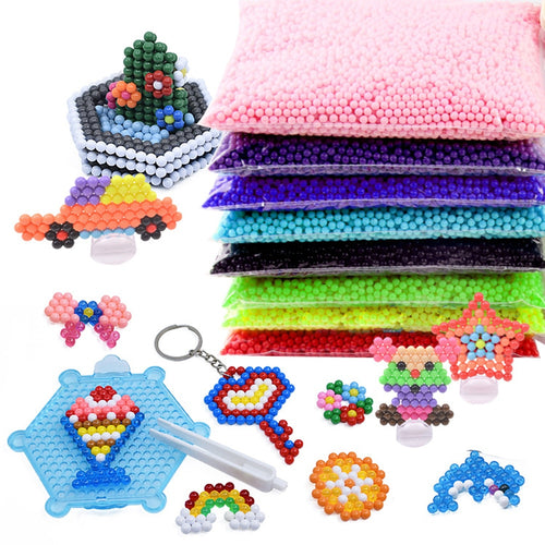 24 Colors 500Pcs 5mm Water Spray Beads DIY 3D Puzzles Toy Hama Beads Magic Beads Educational Gift Water Perlen Learn Kids Toys